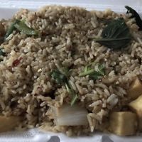 Thai Basil Fried Rice with tofu spice level hot  at Chaang Thai in Colorado Springs
