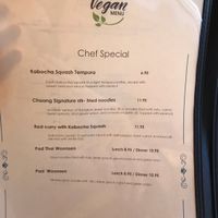 Vegan menu (2/4) at Chaang Thai in Colorado Springs