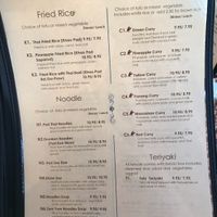 Vegan menu (3/4) at Chaang Thai in Colorado Springs