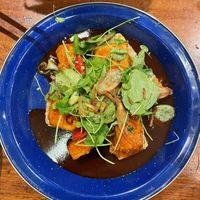 Red Dragon with sticky rice and homemade tofu  at Hanoi Bike Shop in Glasgow