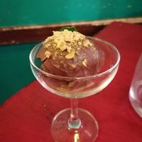 Chocolate mousse with plantain at Hanoi Bike Shop in Glasgow