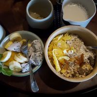 tree hugger müsli with fresh food and soy milk ♡ at Tree Hugger in Dong Hoi