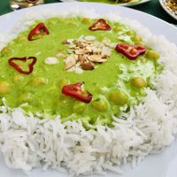 Spinach and coconut curry...perfect ! at Escandinavia Green Spirit in Fuseta