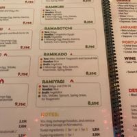 Menu at Ramen Break in Porto