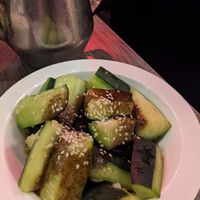 Cucumbers soaked in sweet soy sauce at Mission Chinese Restaurant in San Francisco