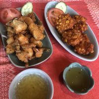 Veggie Tempura and Sweetcorn Fritters  at Doi Intanon in Ambleside
