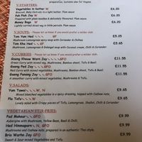 Menu   at Doi Intanon in Ambleside