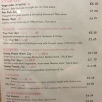 Menu: veggie = vegan at Doi Intanon in Ambleside