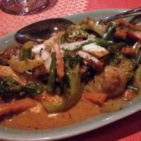 Pad Jet Jay (Stirfry vegetables in red curry paste & coconut cream at Doi Intanon in Ambleside