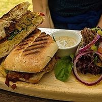 Falafel, houmous panini at Ambleside Manor in Ambleside