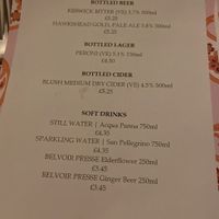 Well labelled drinks menu  at Ambleside Manor in Ambleside