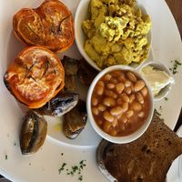 Gluten free version of breakfast - vegan sausage & hash brown available   at Ambleside Manor in Ambleside