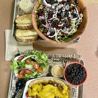 Philly Sub, Black Beans and Rice; Black Bean Crumble Salad    at Plant Power Cafe & Juice Bar in Chattanooga