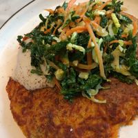 Chickpea omelette with kale salad  at Acacia in Frederiksberg