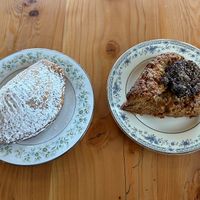 Apple walnut butterscotch hand pie and vanilla fig scone  at Shoofly in Portland