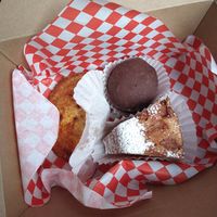 Apple cake, PhillyKake, and red pepper hand pie at Shoofly in Portland