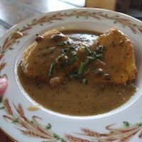Cornmeal biscuits and mushroom gravy at Shoofly in Portland