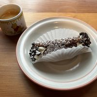 espresso and cannoli  at Shoofly in Portland