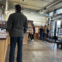Steady line the entire time we were there. Business is good which is great to see   at Shoofly in Portland