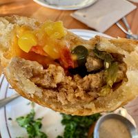 Inside empanada   at Shoofly in Portland