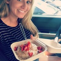 Strawberry coconut cinnamon roll at Cinnaholic in Richardson