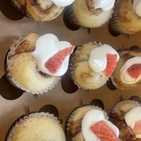 Baby buns with hazelnut icing and strawberries   at Cinnaholic in Richardson