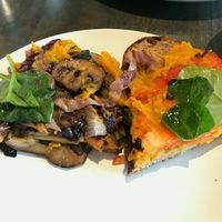 The Sasquash: Butternut squash hummus, roasted veggies and fresh greens on 4 grain sourdough  at Field & Fire Cafe in Grand Rapids