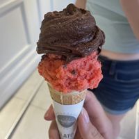Strawberry and chocolate😍  at Gelateria La Romana in Verona