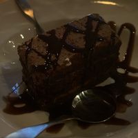 Vegan Chocolate Cake (Raspberry Sauce on the side!)  at Nacho Daddy - The Strip in Las Vegas