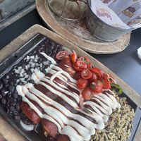 Queso and vegan enchiladas  at Nacho Daddy - The Strip in Las Vegas