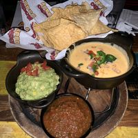 Chips with queso, guacamole and salsa at Nacho Daddy - The Strip in Las Vegas