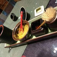 Condiments on every table at Vegetarian Dumpling in Beijing