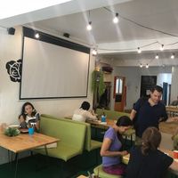 Lounging after/before yoga class next door, beautiful and clean! at Nourish Cafe in Yangon
