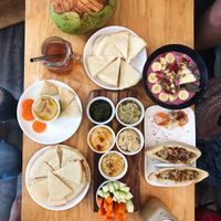 The food ordered while having a meal with a few friends while at Nourish. The number of options to choose from was great, and they were all delicious!  at Nourish Cafe in Yangon