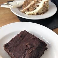 carrot cake and beetroot brownie  at The Hextol Tans Coffee Shop and Vegetarian Cafe in Hexham