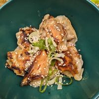 Mushroom grilled dumplings at GAO Dumpling Bar in Copenhagen