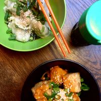 Fried tofu and cabbage dumplings  at GAO Dumpling Bar in Copenhagen