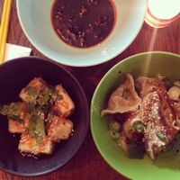 Delicious tofu and dumplings  at GAO Dumpling Bar in Copenhagen
