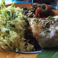 filo with mushrooms, tofu and vegetables  at Arvore do Mundo in Porto