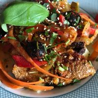 Seitan with potatoes  at Arvore do Mundo in Porto