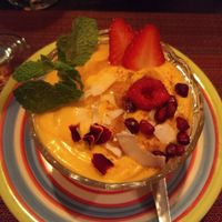 Mango & coconut mousse at Arvore do Mundo in Porto