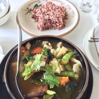 spicy mushroom soup at Ama Vegan Kitchen in Chiang Mai