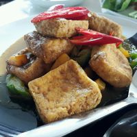 Fried tofu with turmeric at Ama Vegan Kitchen in Chiang Mai