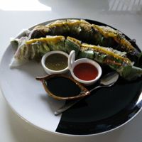 Fresh herb rolls at Ama Vegan Kitchen in Chiang Mai