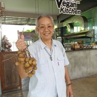 The chef owner Thom at Ama Vegan Kitchen in Chiang Mai