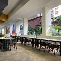 The beautiful peaceful outdoor restaurant  at Ama Vegan Kitchen in Chiang Mai