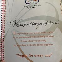 The front of the menu  at Ama Vegan Kitchen in Chiang Mai