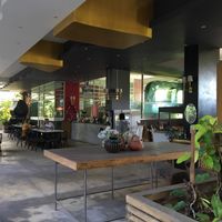 Open outdoor eating space in a nice surrounding at Ama Vegan Kitchen in Chiang Mai