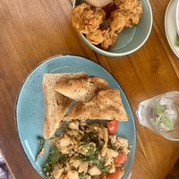 Tofu scramble and cauli nuggets, all amazing   at The Banyan Tree in 