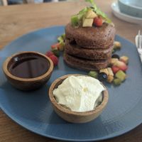 Pancakes (cream not vegan) at The Banyan Tree in 
